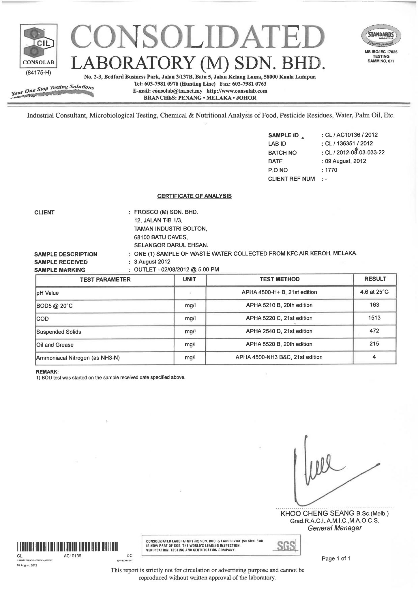 Certifications Frosco